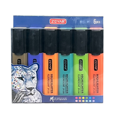 제야르 동아피엠에스 플랫 스틱 하이라이터 형광펜 6색, 모던컬러, 1개