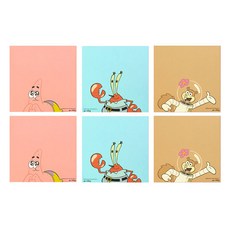 LUCALAB 海綿角色備忘錄紙 3 x 2p D 套組, 胖子+大廚+達拉姆, 1套