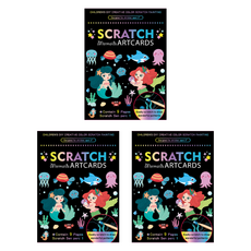 TUCO.B 刮刮畫紙卡 3入, 美人魚公主, 隨機出貨(附專用筆)