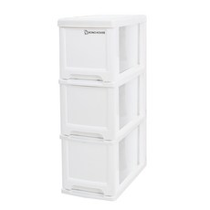 Bonohouse 現代窄縫三層抽屜櫃, 白色, 1個