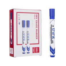 deLi 得力 Easy Clean 白板筆 EU0130 12入, 藍色, 1個