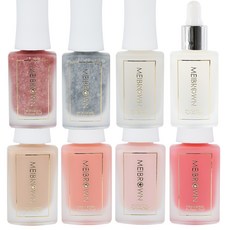 MEIBROWN 高級強化指甲油組, 1組, 指甲強化劑提亮霜 4 款 + Nail Cupber 指甲強化劑 2 款 + 啞光指甲啞光頂級美甲 + 1 滴角質層油