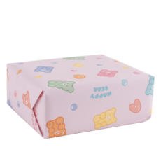 뮤니드 해피베어 선물 포장지, 10개, 핑크