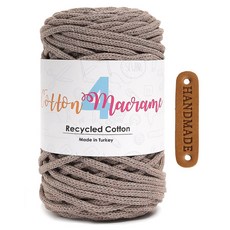 Knitt 再生編織粗棉線 250g+圓邊標籤, 1組, 09 Mocha Beige
