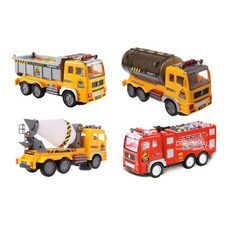 LED音樂自動運作大型工程車4件組, 混合色