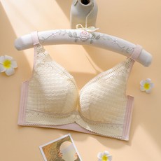 美麗雙色網狀蕾絲哺乳內衣