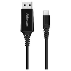 Fellowes 斐樂 Type-C 轉 DP 鏡像傳輸線 輕量版, 黑色, 2m, 1個