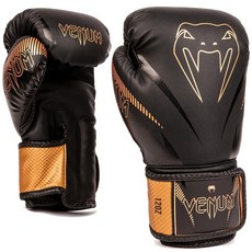 VENUM 衝擊拳擊手套, 黑色 + 青銅色, 1雙