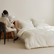 maatila 燈芯絨超細纖維被, 牛奶白, 1個