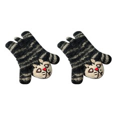 動物角色毛氈裝飾杯墊 06 2入, 混色, 2個