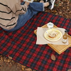 DECOTONIK 經典蘇格蘭格紋野餐墊, 紅色