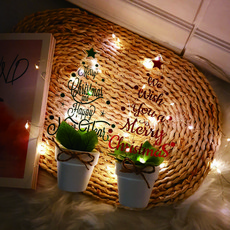 Lovely Farm 閃亮壓克力盆栽樹 紅色 + 綠色套組, 混合色