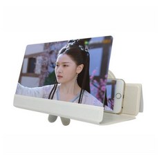 Space Mall Cha Cha Mi螢幕放大桌上型手機支架, 白色的, 1個