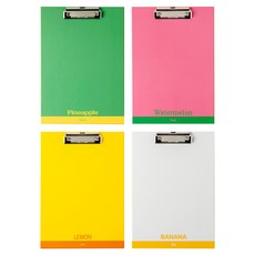 STUDIO EIGHT A4文件板夾 4件組, 1套, 檸檬, 西瓜, 香蕉, 鳳梨