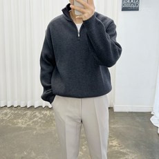 Adore Classic 男士Gree高領半拉鍊喀什米爾半寬鬆長袖針織衫