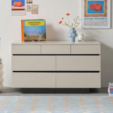 도모디자인 카르테 와이드 3단 서랍장 1200 방문설치, 매트 아이보리, 7개