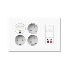 Wonha Ti1通訊插座 大型 3孔+RJ45 1孔+喇叭插孔1孔 統合水溝, 1個