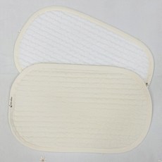 MISO NATURE 絎縫Duralon雙面嬰兒吸汗枕墊 無固定帶, 象牙白 + 白色