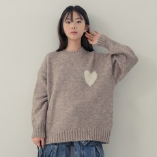 CocoDream 兒童款 愛心寬鬆版型圓領長袖針織衫 W2315