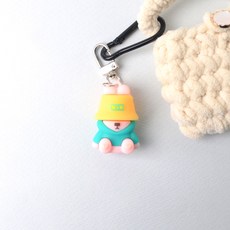 힙스터 곰돌이 키링, 핑크, 1개