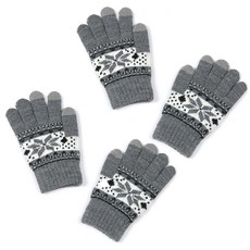 Nayana Style 冬季針織智慧觸控手套, 灰色