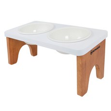 MONAGIO Sweet 增高型寵物原木餐桌碗, 1個