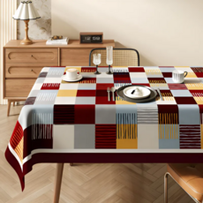 Mamiru 獨特圖案防水餐桌桌布, 06, 1個, 120 x 180 cm