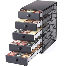 YMJ 5層Nespresso Dolce Gusto膠囊咖啡收納盒, 黑色的, 1個
