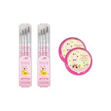 ibis 水彩筆調色盤組 2入+圖案印花水桶 2入, 4組, 粉色