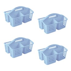 Block Mart 3層隔板浴室籃 4件組, 藍色