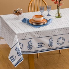 LCW HOME 純棉藍調餐桌風情桌布, 200 x 150cm, 藍調, 1個