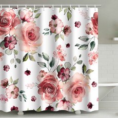 Market A Showy 大花朵浴室浴簾 TYPE1 180 x 200 cm, 1個