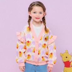 HEJMINI Disney女童款小熊維尼愛心印花針織衫