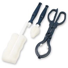 베이비베어 국내 제조 젖병솔 + 젖꼭지솔 + 젖병집게 세트, 1세트, 네이비