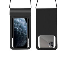 戶外釣魚口袋手機觸控防水袋, 1個, 黑色