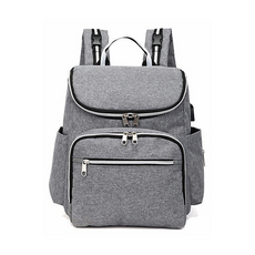 Hashground 大容量帆布多用途後背包 A17, 灰色