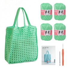 yarna 올리오 봉봉 네트백 DIY 패키지 실 4p + 돗바늘, 746 에메랄드그린(실), 랜덤발송(바늘), 1세트