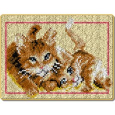 알로데 고양이 카페트 러그 DIY스킬자수세트 중국어버전 흰색인쇄메쉬, 1세트, NO_05