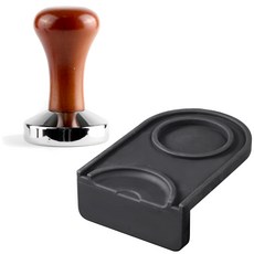 COVING 木柄壓粉器+轉角式壓粉器製物墊組 58mm, 混色, 1組