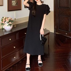 아이엠몽 여성용 모나스 퍼프슬리브 롱 원피스