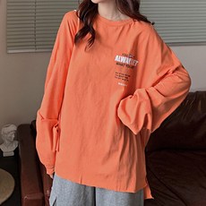 임산부 프린팅 영문 레터링 빅사이즈 긴팔티