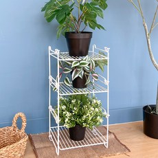 積木花盆整理架 S, 白色, 3層