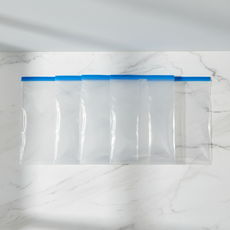 marketpia 旅行用收納整理衣物壓縮拉鍊袋 藍色拉鍊, 5個, 1入