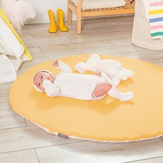 알집매트 알집 아기원형러그, YELLOW, 1개