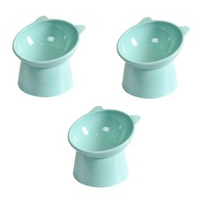 小麥購物 寵物斜口碗 Y768, 3個, 藍綠色/灰色 顏色隨機