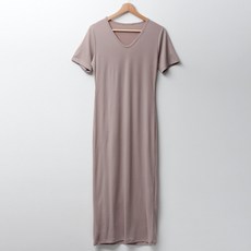 모닥 브이넥 반팔 임산부 원피스