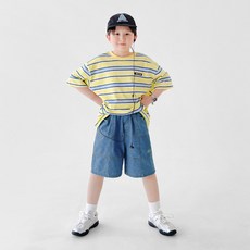 BerryCloset 兒童方形霓虹丹寧褲