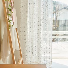 VIEW HOUSE 糖果泡泡亞麻風多用途穿桿式遮蔽門簾, 混色