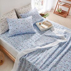 LaMonte 莫代爾泡泡紗薄被, 藍色