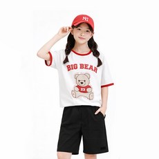 나나주니 라운드넥 빅베어 티셔츠 + 버뮤다 바지 세트